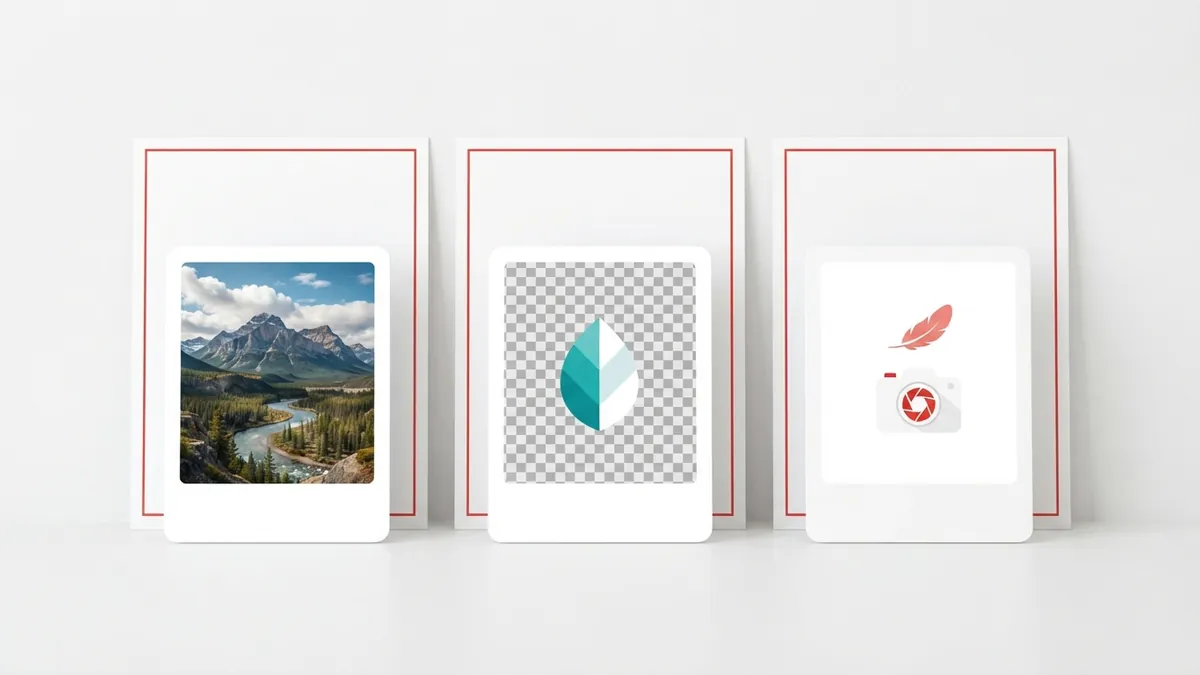 Ba tấm ảnh JPG, PNG và WebP đặt cạnh nhau trước khi được đưa vào các trang PDF