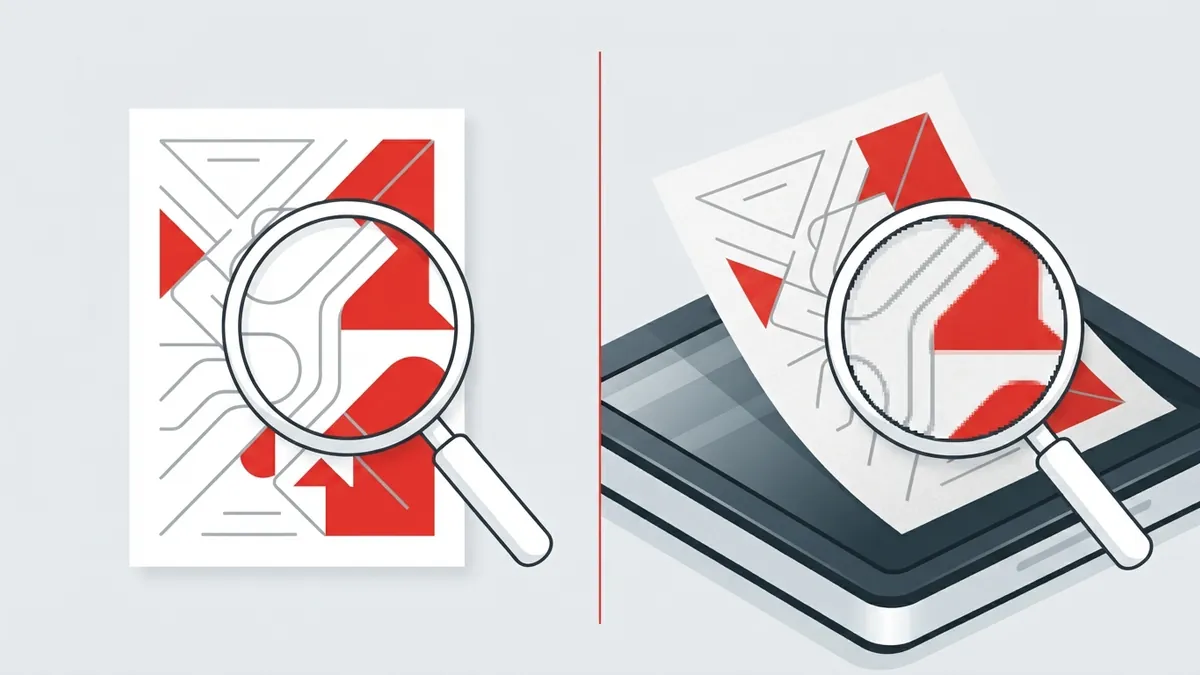 Trang PDF chứa chữ thật cho ảnh nét hơn trang PDF scan khi xuất cùng một mức DPI