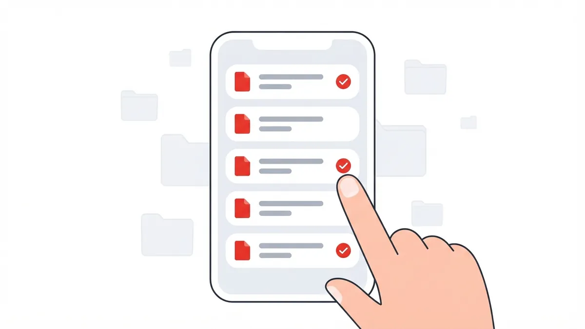 Chọn nhiều file PDF trong bộ nhớ điện thoại để ghép ngay trên trình duyệt