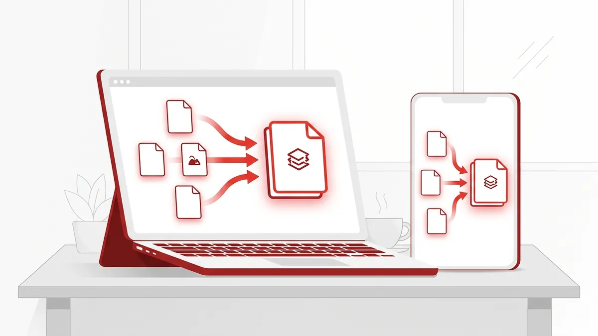 Ghép file PDF trên điện thoại và máy tính trước khi nén