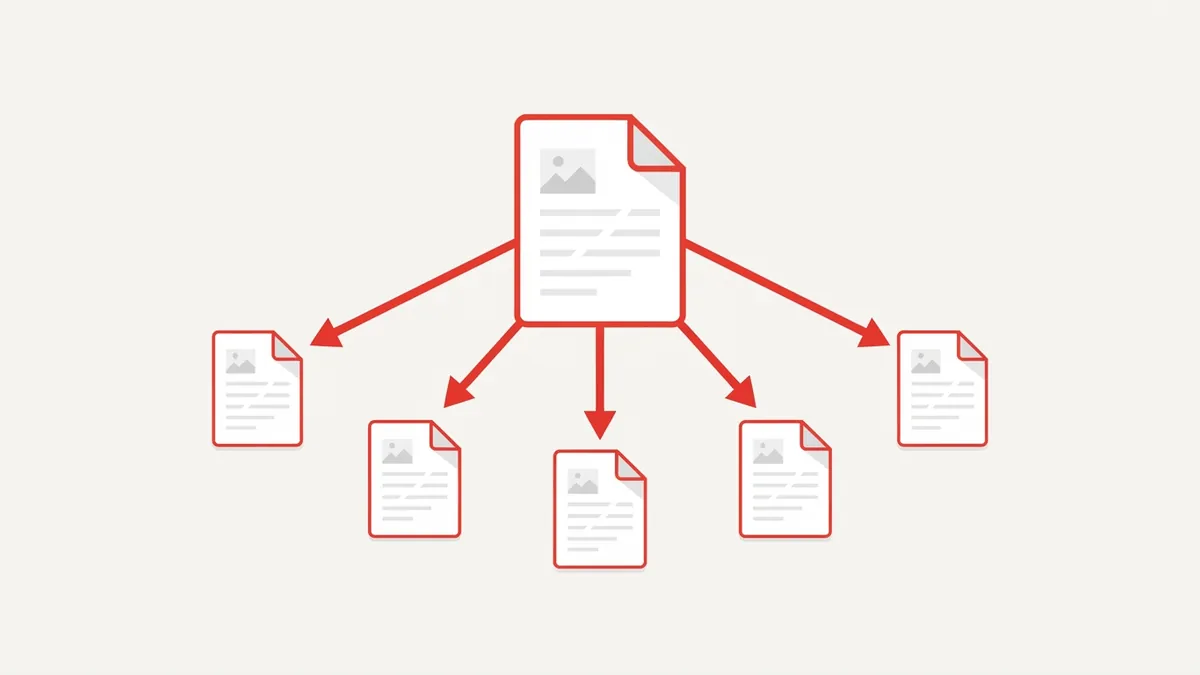 Một file PDF dày được tách thành nhiều file nhỏ mà trang vẫn giữ nguyên